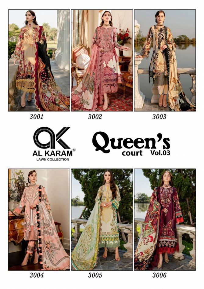 Al Karam Queens Court Vol 3 Cotton Dress Material Catalog